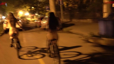 Riding our bike naked through the streets of the city