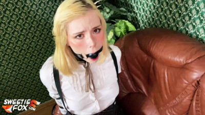 Schoolgirl Facefuck and Hard Doggystyle Fuck