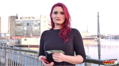 Redhead College Teen Melina Talk to Fuck at Street Casting