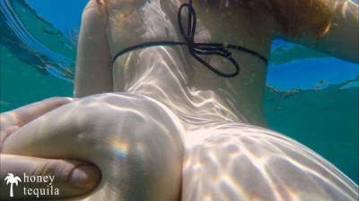 Underwater Handjob By Redhead Teen On Public Beach