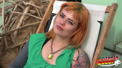 REDHEAD TATTOO MODEL TEEN SEDUCE FUCK AT PUBLIC CASTING