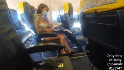 Girl on Flight, Hand Job and Tease