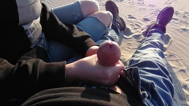 Jerking him off on a Public Beach - Full XXX Movies | ePornHIT.