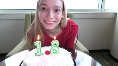 This skinny blonde teen amateur just turn 18 last week