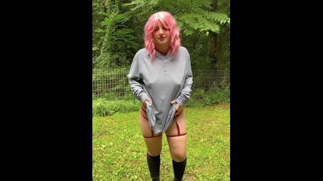 Curvy Pink Hair Girl with Pierced Nips does Big Sweater Striptease - Full XXX Movies | ePornHIT.