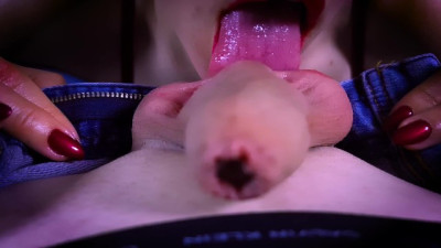 SENSUAL SLOW CLOSE UP TONGUE BLOWJOB