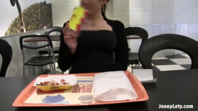 I take off my Panties in a Fastfood!