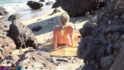 Peeping Voyeur Fucks Blonde MILF on the Beach