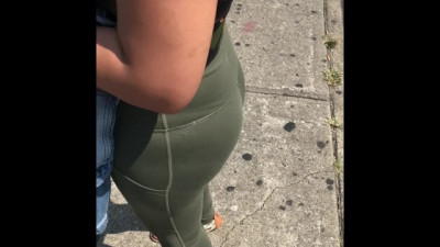 Wife in Leggings with Visible Side Boobs in Public