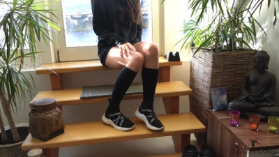 Fit Amateur in Calvin Risky Fuck on Balcony POV