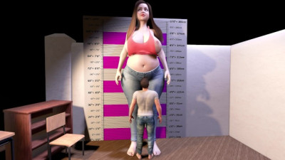 Cute Giantess and her little Man Play