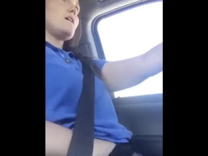 Kelli Anne Faville Films herself Masturbating while Driving Home from Work